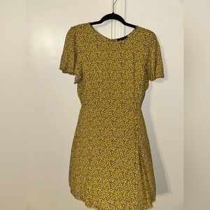 City Studio Yellow and Black leopard Mini Dress